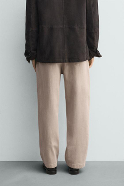 ZARA БРЮКИ RELAXED FIT, ЦВЕТ РОЗОВОГО ДЕРЕВА