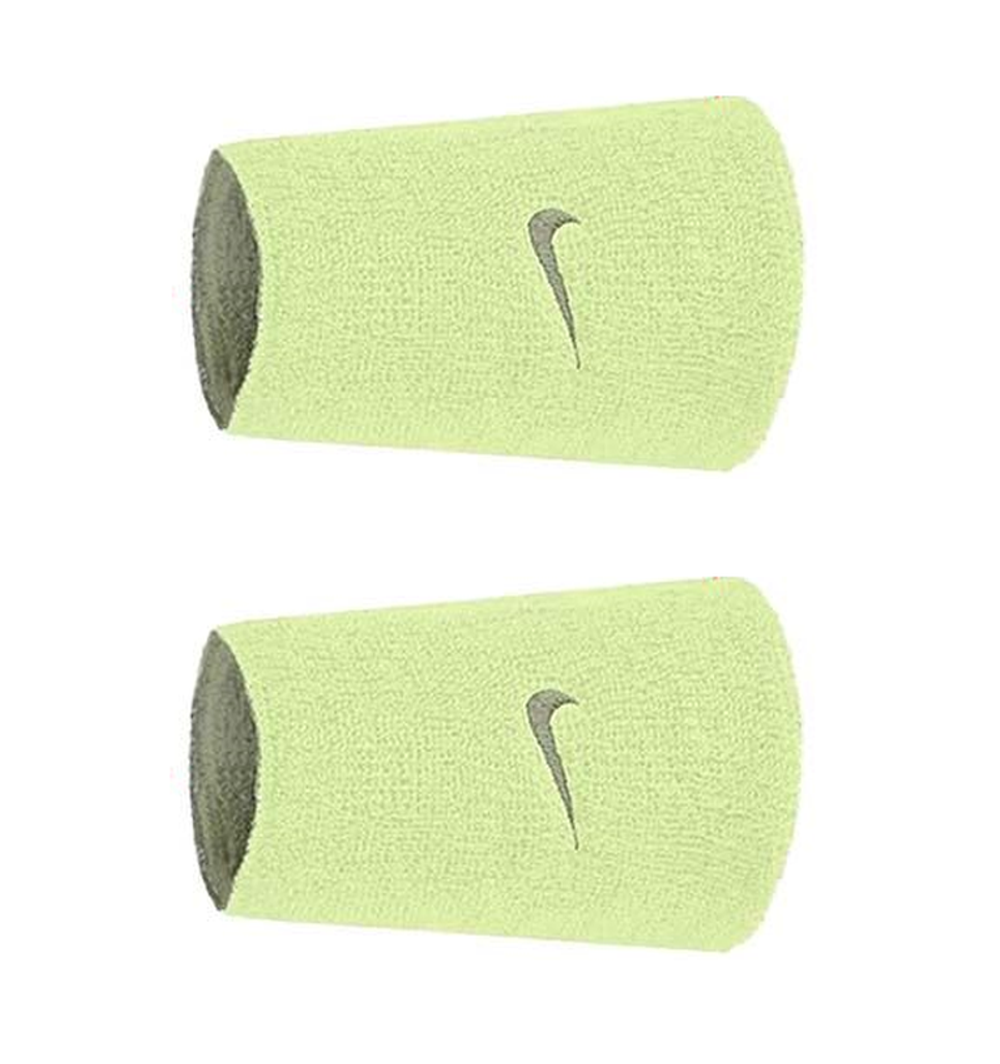 Напульсник теннисный Nike Swoosh Double Wide Reversible 2P - lime/olive