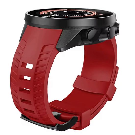 Ремешок силиконовый для Suunto 9 / 9 Baro быстросъемный 24 мм (Красный)