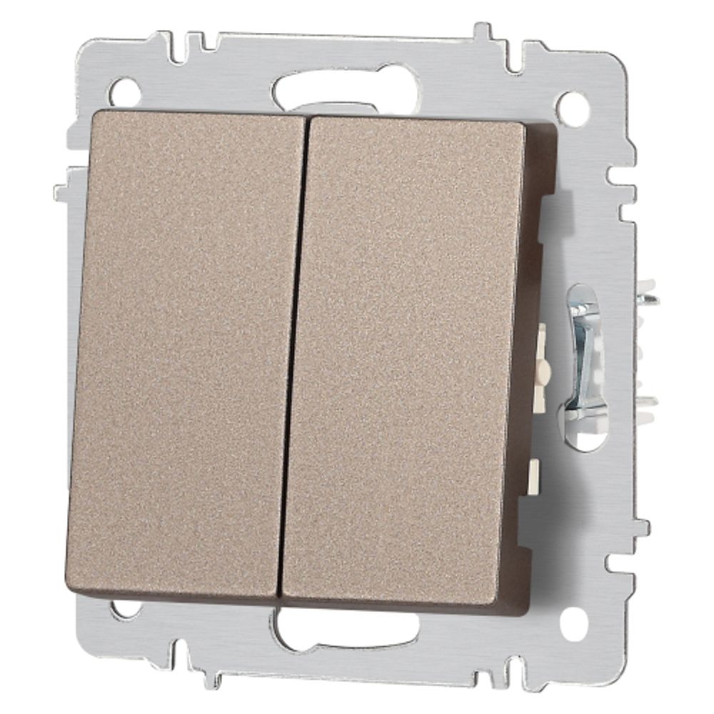 Переключатель Intro Accent 6-107-08 двойной, 10А-250В, IP20, СУ, AL/CU, бронза