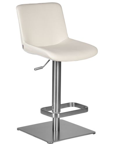 Стул барный  ALDO (белый PU P23, основание из нержавеющей стали)