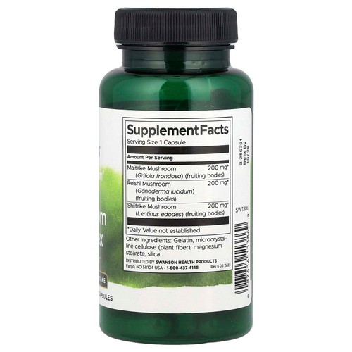 Swanson, Full Spectrum® комплекс из трех грибов, 60 капсул