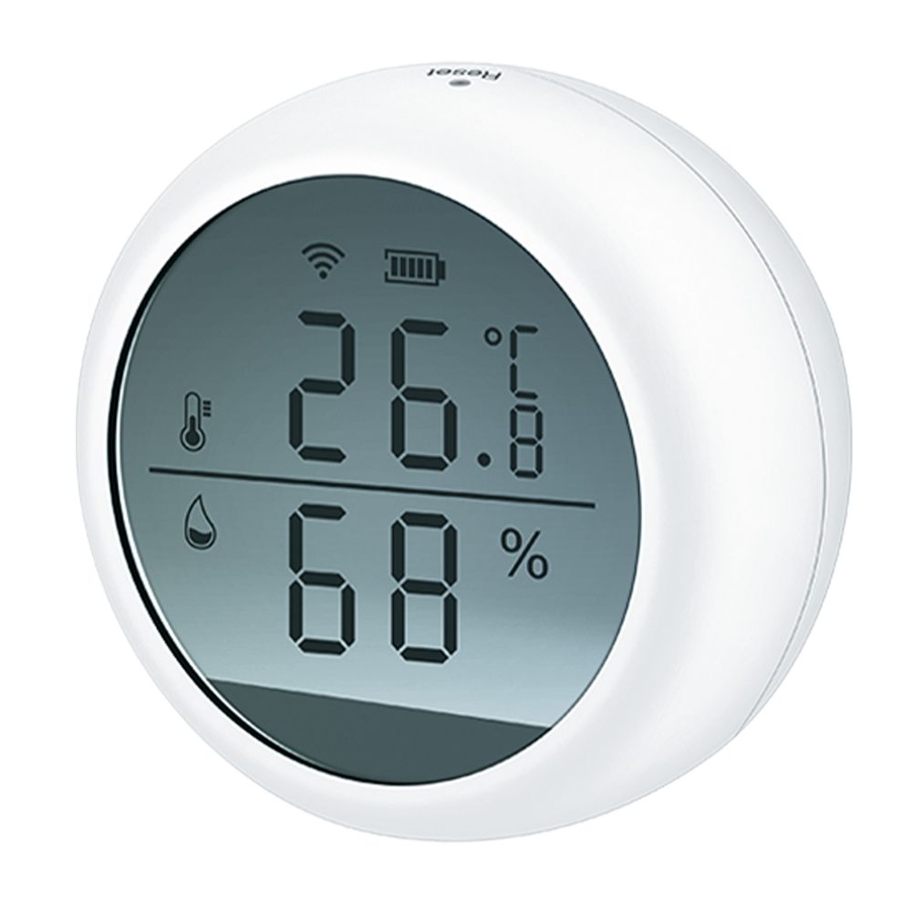 USN-A502 TS-WF WHITE Умный датчик температуры и влажности Wi-Fi. с экраном. на батарейках AAAx2 н-к адаптер 5V н-к. Звуковое+PUSH оповещение. Накладной. Белый. Приложение UnielSmart. TM Uniel