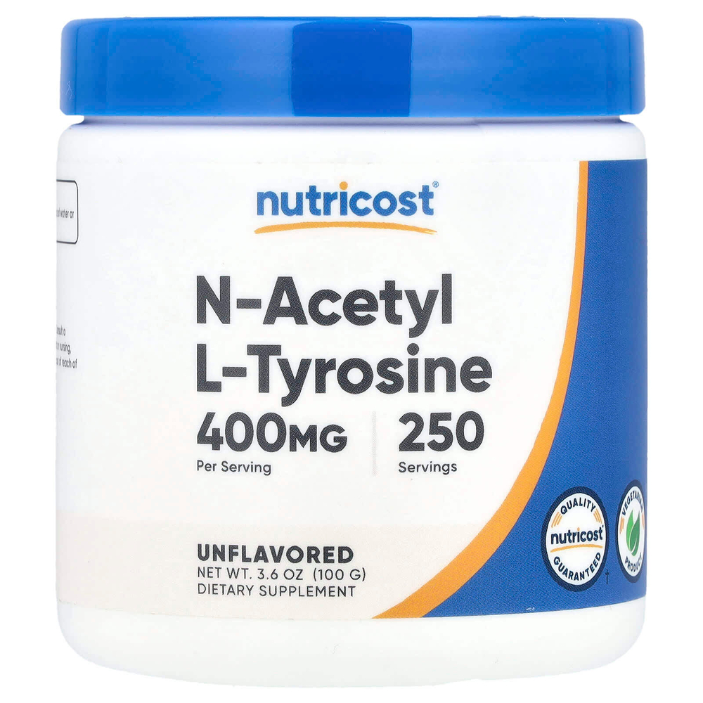 Nutricost, N-ацетил L-тирозин, без добавок, 100 г (3,6 унции)