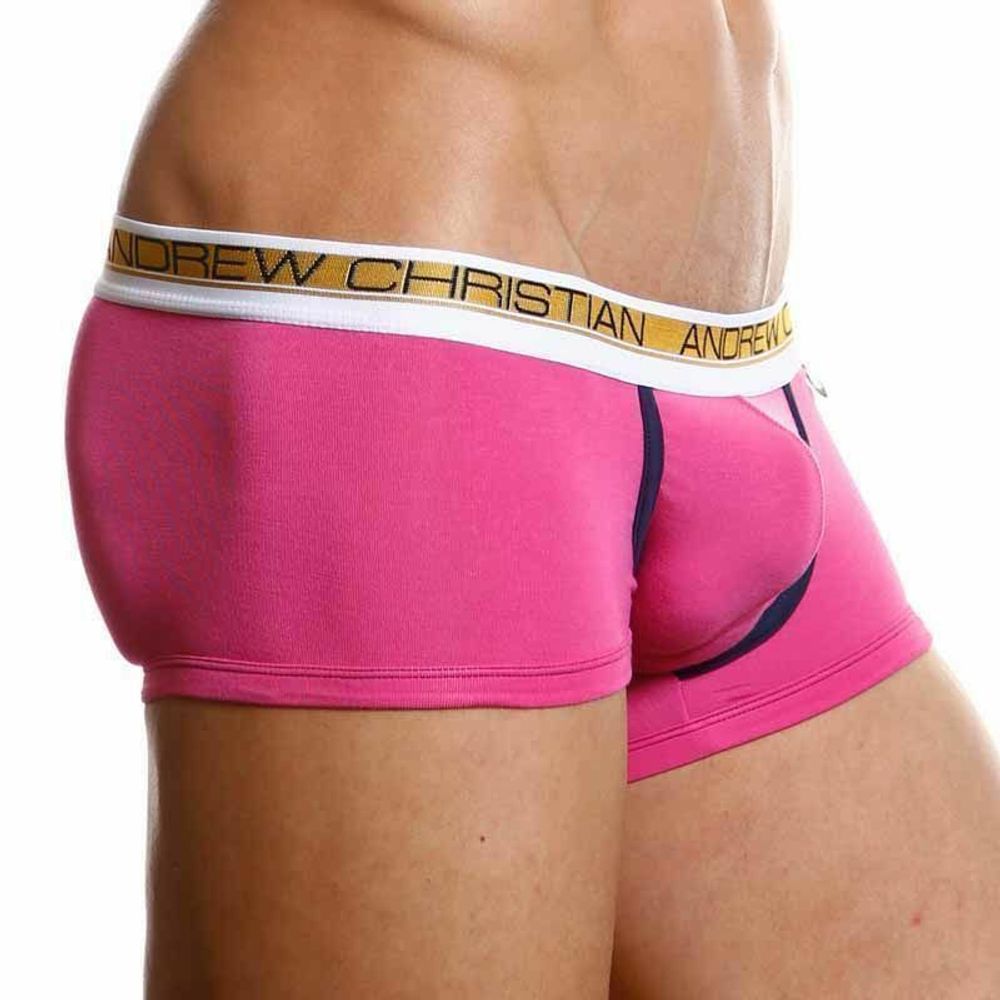 Мужские трусы хипсы розовые Andrew Christian Slim Focus Boxer Fuchsia