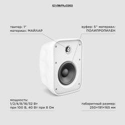 CVGAUDIO OSR508TW Двухполосная настенная акустическая система 8ohm/100V