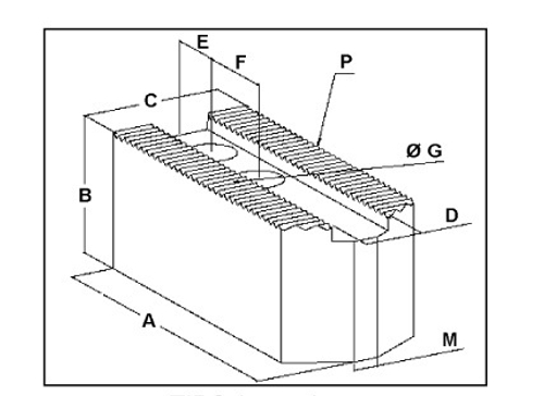 Кулачки мягкие 10.22.03/A ( 1шт ) к патрону 170-180 мм for AUTOBLOK