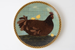 Коллекционная декоративная тарелка «Коричневая курица с цыплятами» (Brown Hen with Chicks) из серии «Warren Kimble Barnyard Animals»