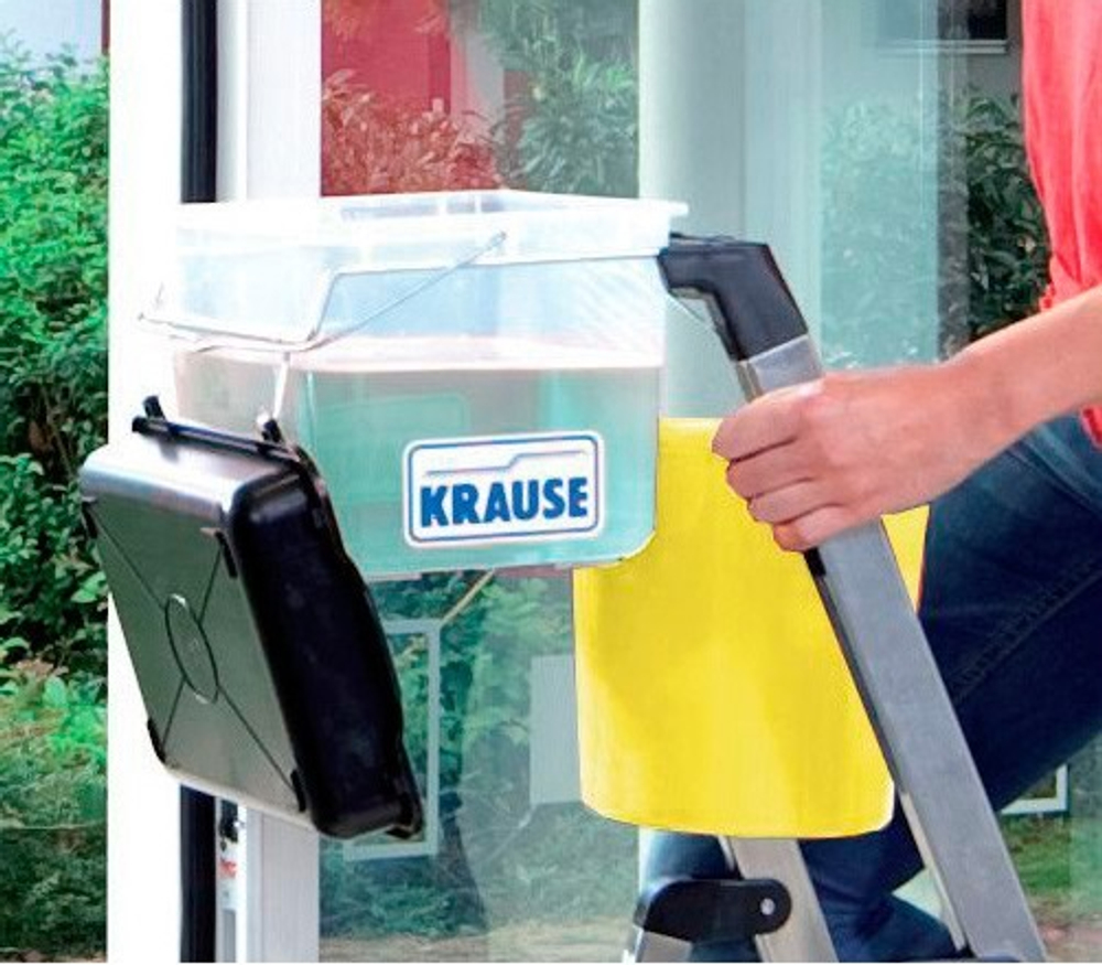 Стремянка Krause Secury MultiGrip 6 ступени + пластиковое ведро (126542)