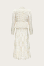 Жакет и юбка из молочного кордового кружева