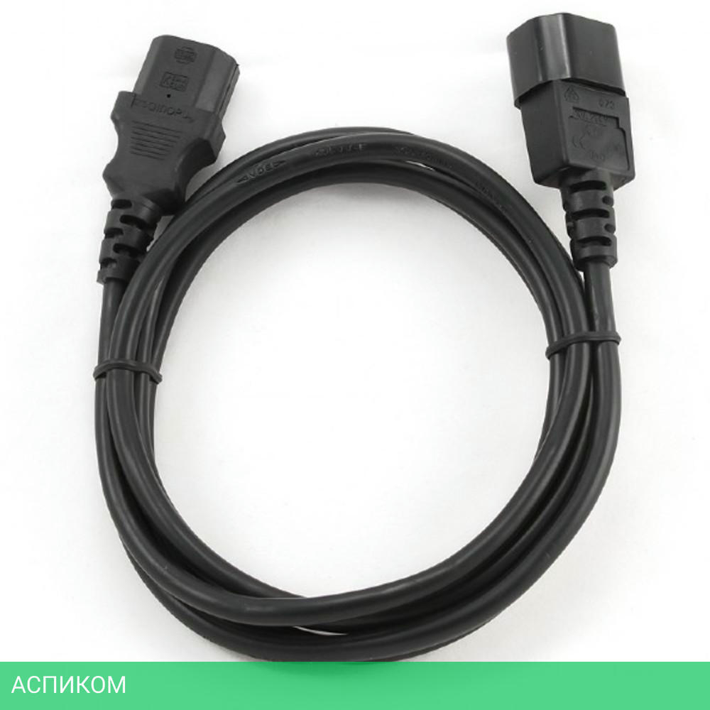 Кабель питания сист.блок-монитор Cablexpert PC-189 1.8м C13-C14, 6А, черный