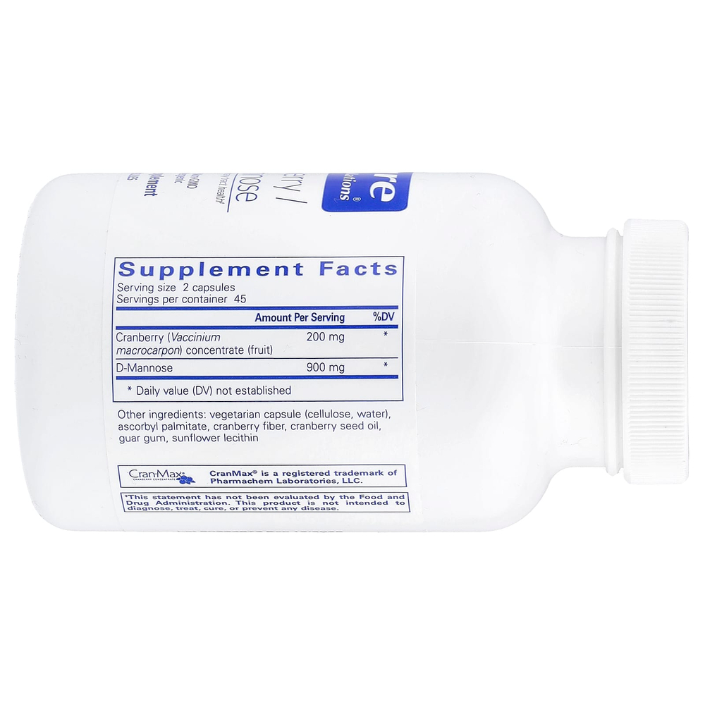 Pure Encapsulations, Клюква / D-манноза`` 90 капсул