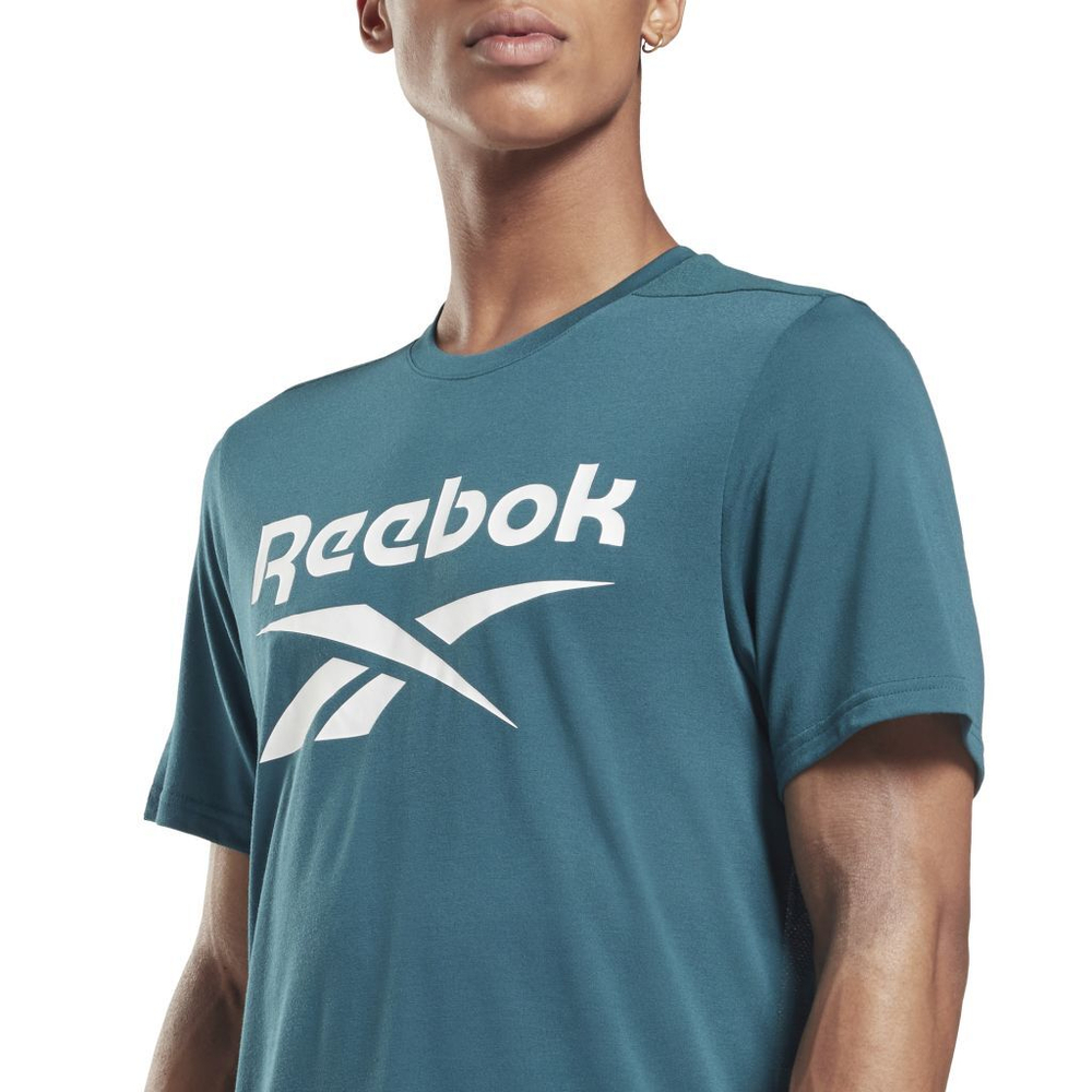 Мужская теннисная футболка Reebok Workout Supremium SS Graphic - зеленый
