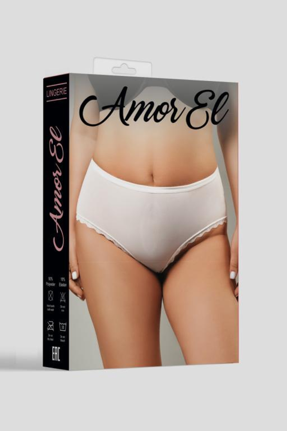 Amor El Queen-Size - Белые высокие трусики в размере