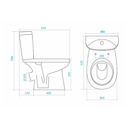 Унитаз напольный Santek Анимо 1.WH30.2.134 схема