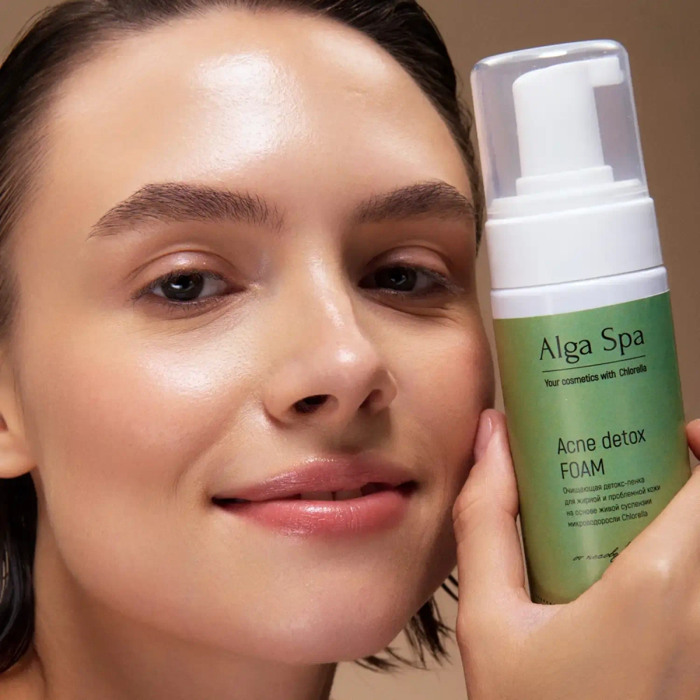 Детокс-пенка Alga Spa очищающая для жирной и проблемной кожи «Acne detox FOAM», 150мл