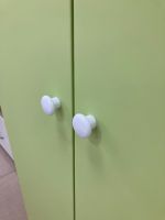 Шкаф 2-х дверный с ящиком Диагональ МДФ белый/мята