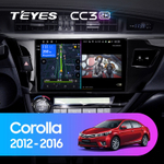 Teyes CC3 2K 10,2"для Toyota Corolla 2012-2016