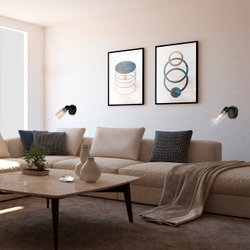 Настенный светильник (спот) 1x40Вт E14, металл/стекло, черный/янтарный