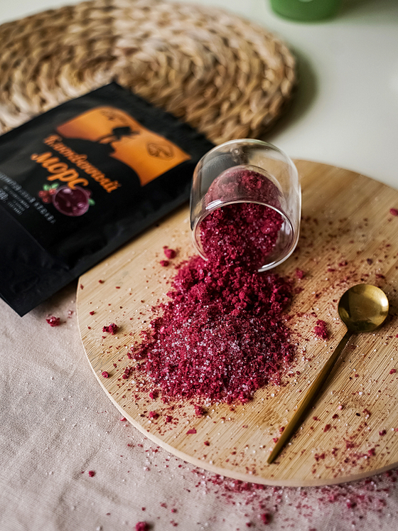 МОРС КЛЮКВЕННЫЙ, НАТУРАЛЬНЫЙ ИЗ СУБЛИМИРОВАННОЙ ЯГОДЫ 50 ГРАММ