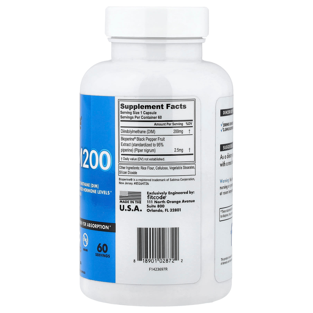 fitcode, DIM200, 60 растительных капсул