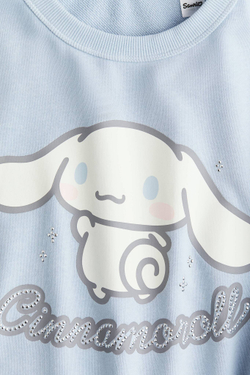 H&M Толстовка с принтом, светло-голубой