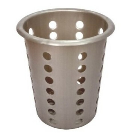 Емкость для столовых приборов (стакан) d=95 мм. h=130 мм. перфор. пластик цвет стальной MG /1/