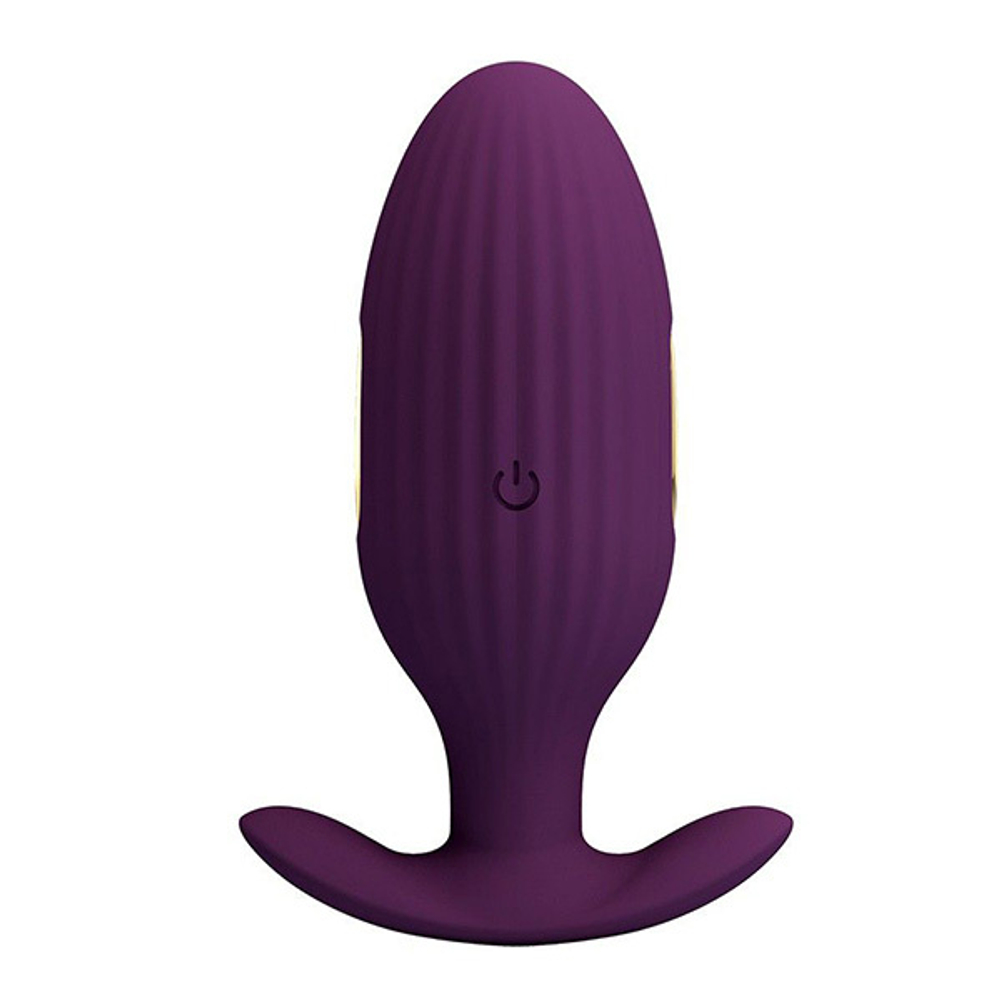 Фиолетовая анальная вибропробка 9,2см с электростимуляцией Baile Pretty Love Jefferson BI-040083HP-1