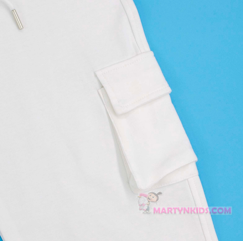 костюм бриджи карго + топик  белый  5000