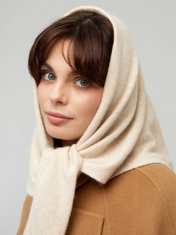 Оренбургский платок-косынка К820-08 бежевый