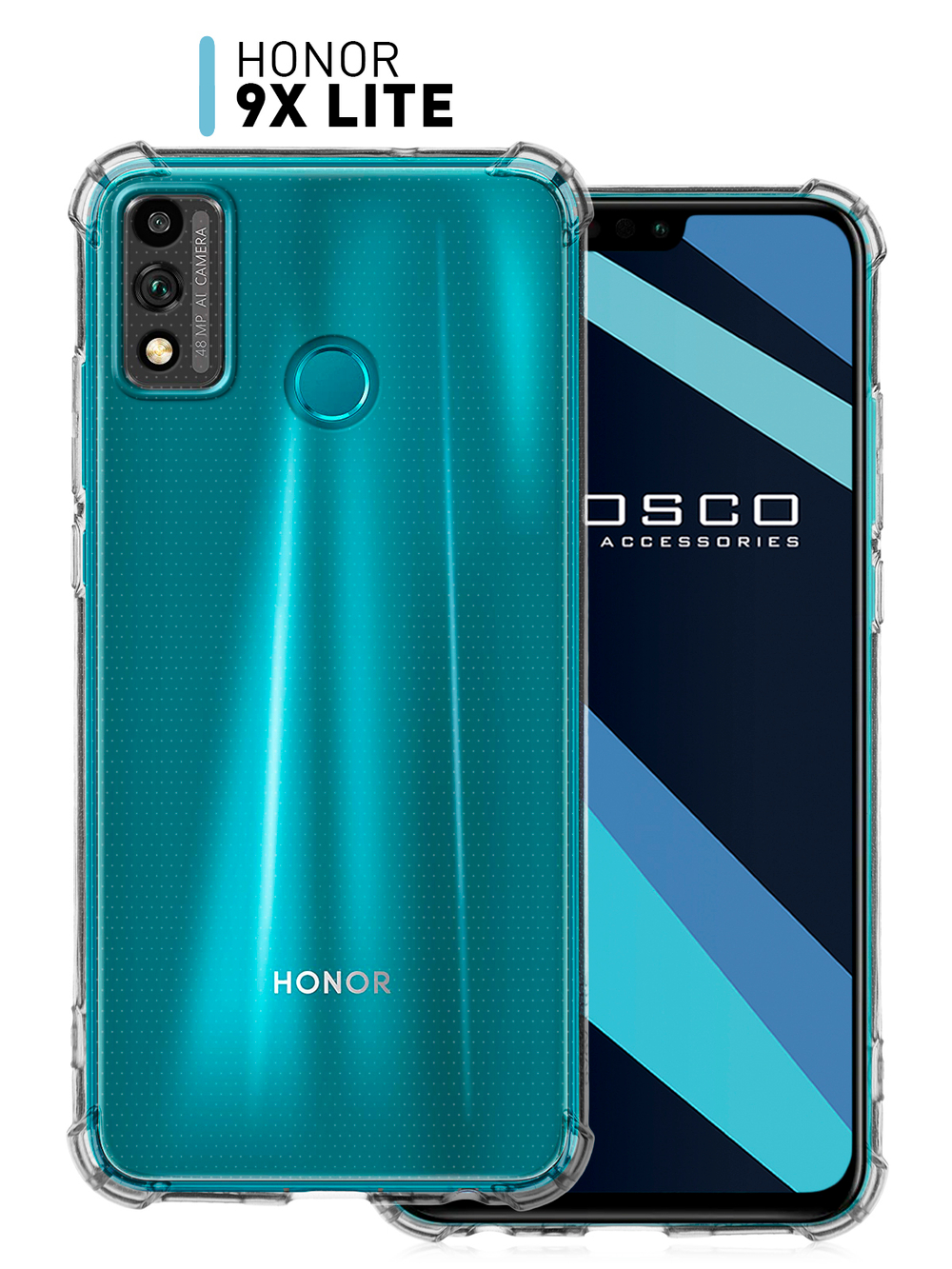 Чехол ROSCO для Honor 9X Lite оптом (арт. HW-H9XL-HARD-TPU-TRANSPARENT)