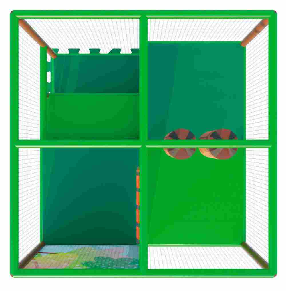 Детский уличный игровой лабиринт с крышей «Лес» 2,46×2,46×3,2 м