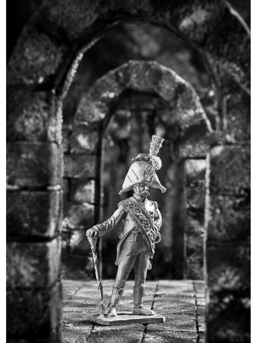 Оловянный солдатик Тамбур мажор испанского гренадерского полка 1806 год