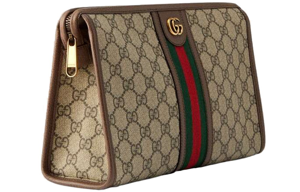 GUCCI Ophidia Zipped Pouch Beige/Ebony