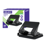 Дырокол i Select до 20 листов, металлический корпус, черный