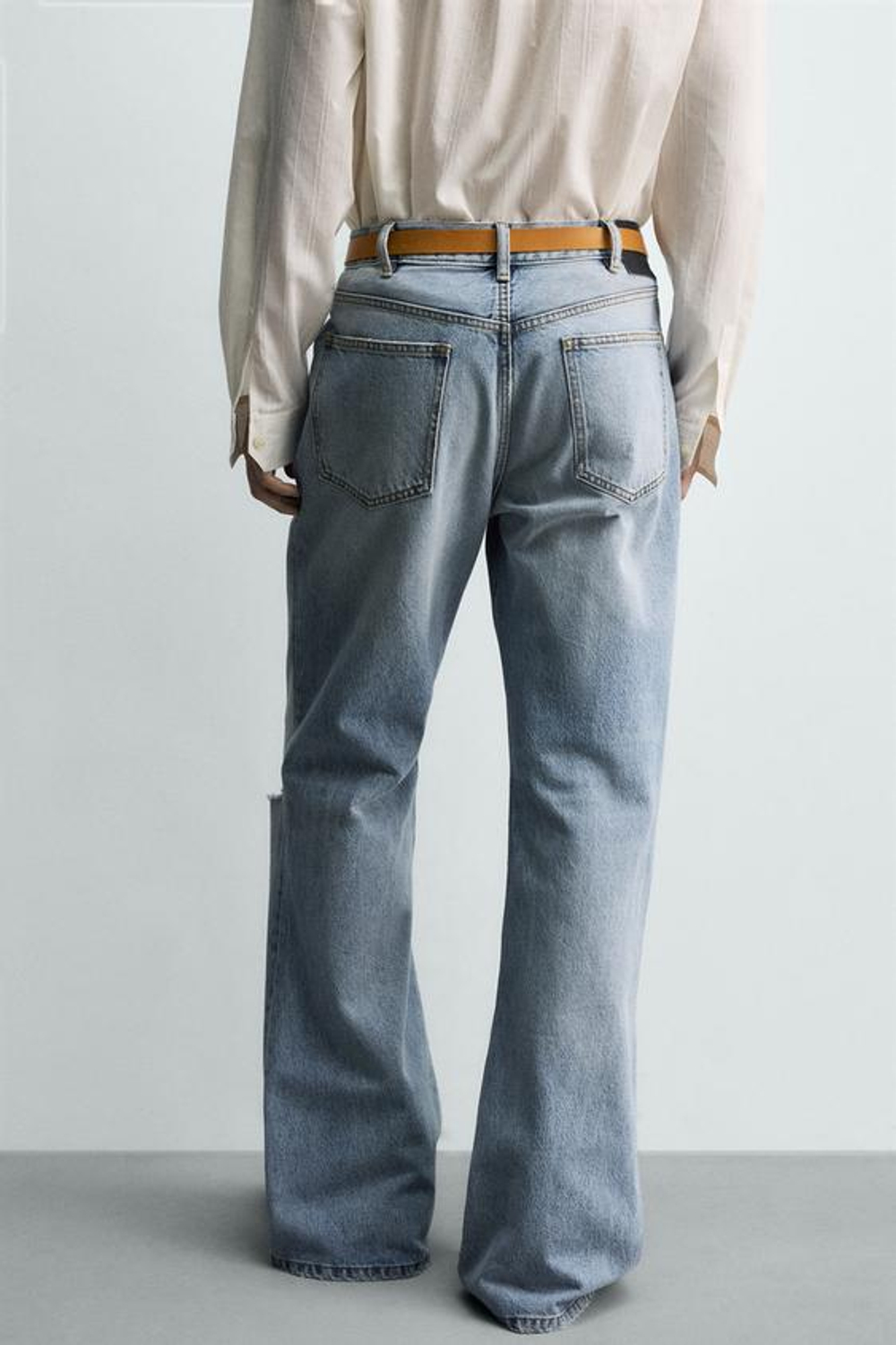 ZARA ДЖИНСЫ FLARE FIT С РАЗРЕЗАМИ, ГОЛУБОЙ