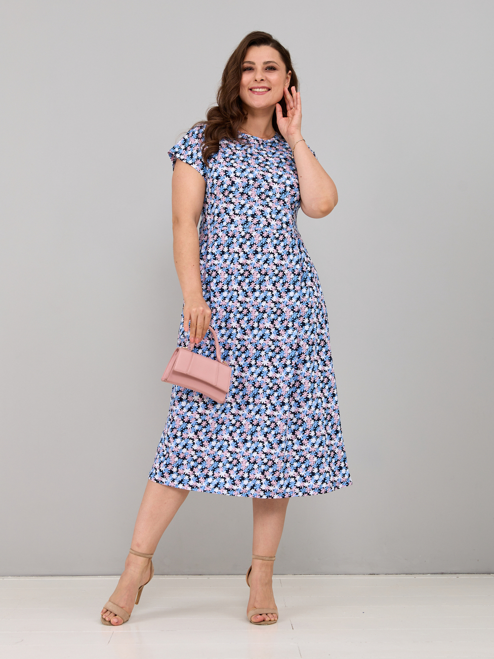 Платье П-026/цветочки-ромашки