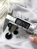 Пуговицы на прокол черно-синие (с синим ободком)