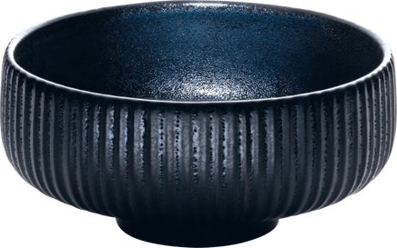 NARA BLACK - Салатник с рефленной поверхностью D=16 см, H=6,2 см 710 мл цвет: черный; керамика NARA BLACK артикул 7013166/021090, PLAYGROUND