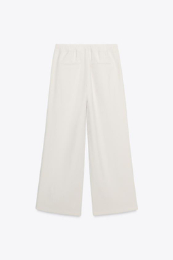 ZARA БРЮКИ WIDE LEG, ЭКРЮ