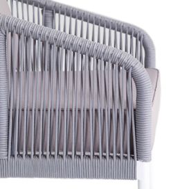 "Канны" лаунж-зона 4-местная плетеная из роупа (веревки), цвет светло-серый