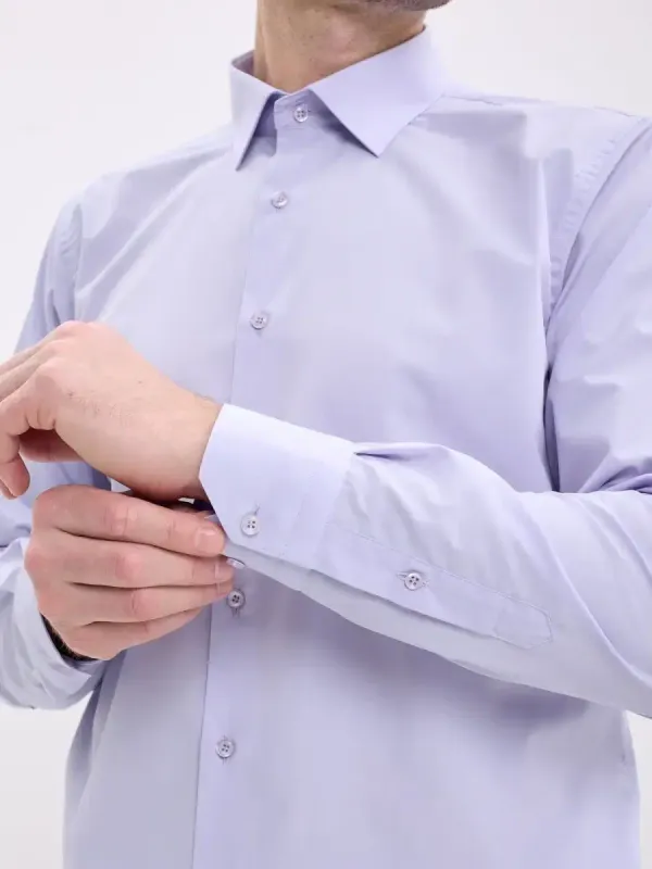 Рубашка на высокий рост LONG SLIM FIT с длинным рукавом, лавандовая