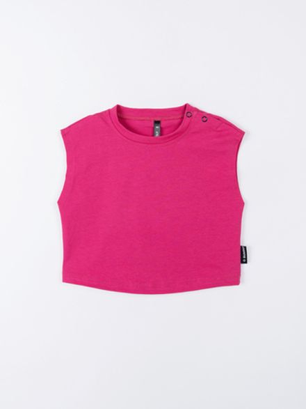 Футболка укороченная без рукавов "Бабл-гам"