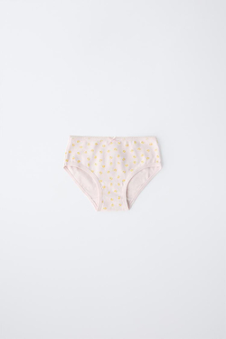 ZARA НАБОР ИЗ ШЕСТИ ТРУСОВ С ПРИНТОМ «УТЯТА», БЕЛЫЙ