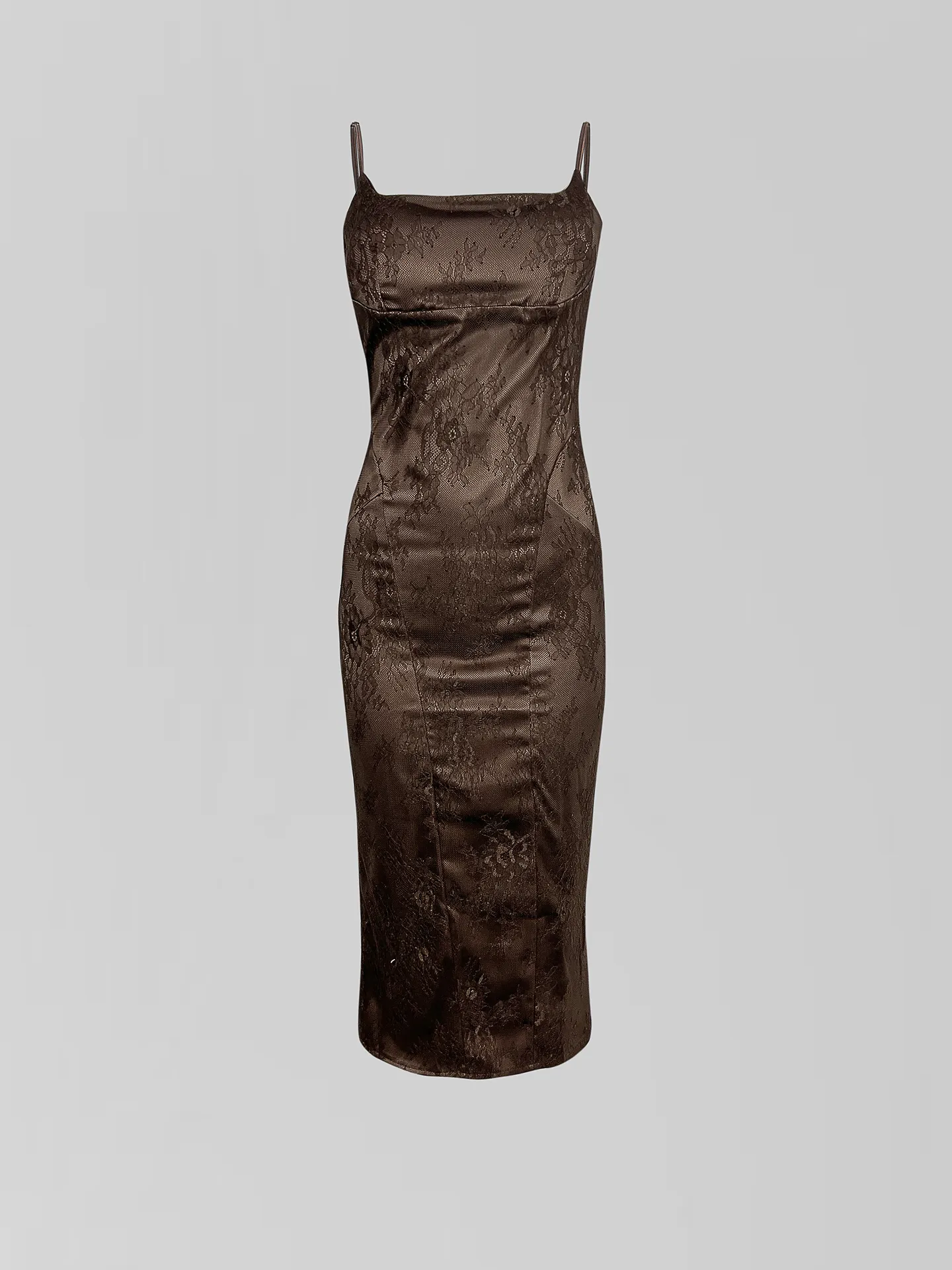 Платье Parijanka 836 кружевное удлиненное на тонких лямках