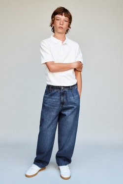 ZARA ДЖИНСЫ BALLOON-FIT, ВЫЦВЕТШИЙ СИНИЙ