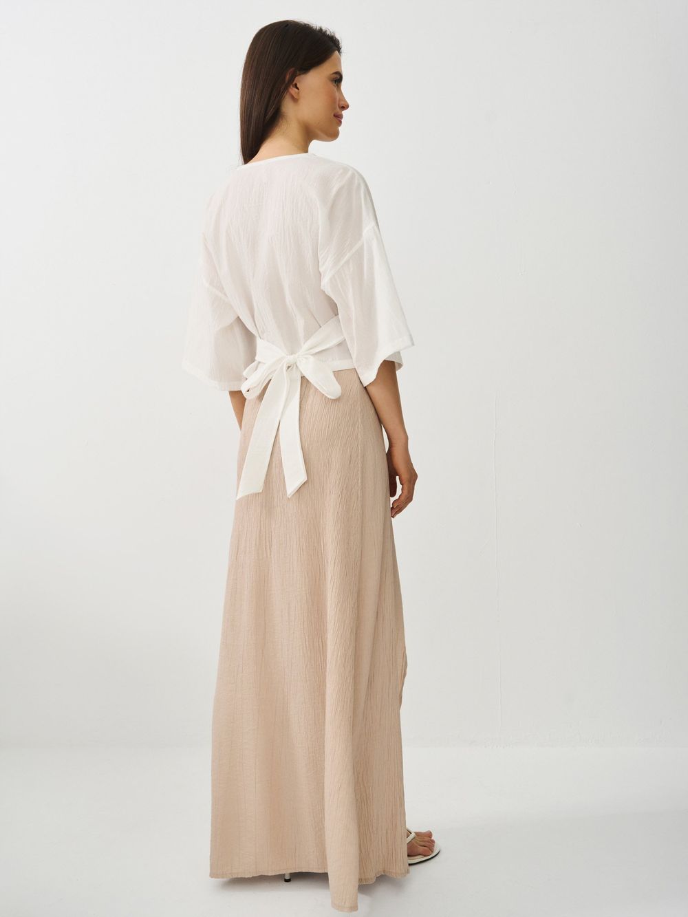 Топ на запах укороченный "Белый" женский