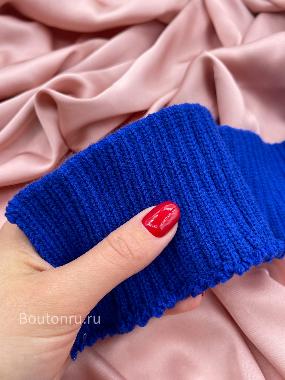 Подвяз вязаный синий 0,7-0,75 м, ширина 7 см