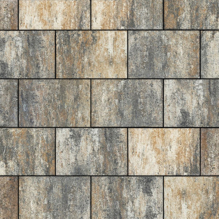 Тротуарная плитка ПРЯМОУГОЛЬНИК 300х200 мм - Листопад гладкий Песчаник