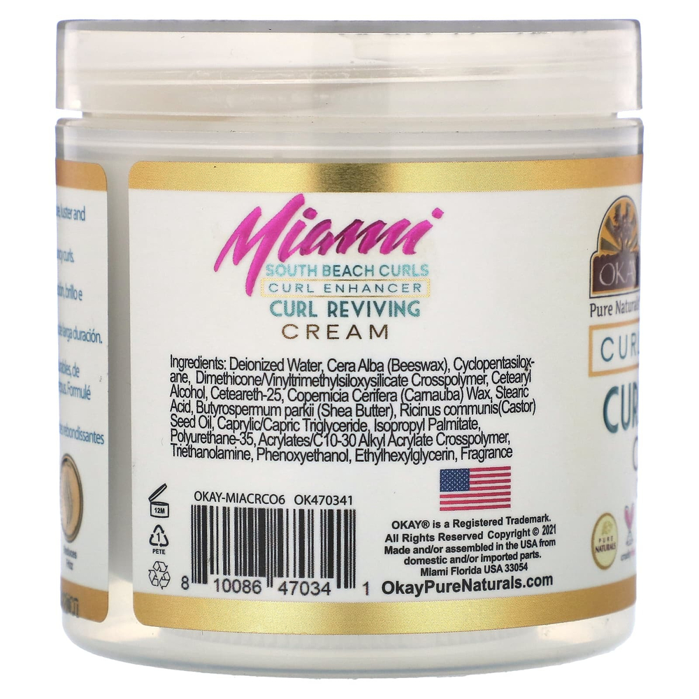 Okay Pure Naturals, Miami South Beach Curls, Curl Enhancer, крем для восстановления локонов, 170 г (6 унций)